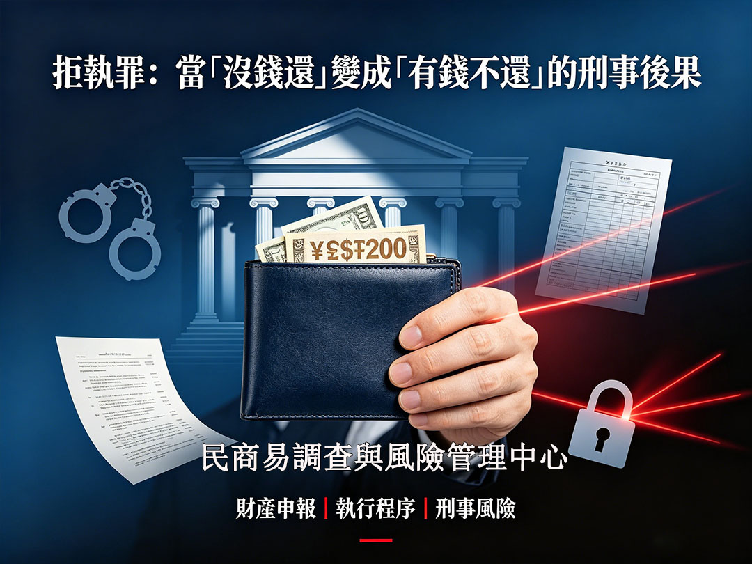 拒執罪：當「沒錢還」變成「有錢不還」的刑事後果